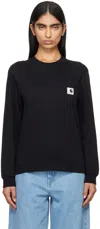 CARHARTT BLACK POCKET LONG SLEEVE T-SHIRT