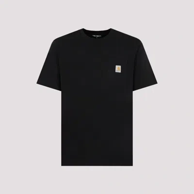 CARHARTT MEN BLACK POCKET T-SHIRT, S LUXURY T-SHIRTS FOR MEN DARVEYS