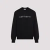 Carhartt 'rivet Script' Print Crewneck Sweatshirt In Black
