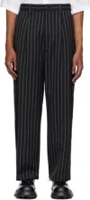 Carhartt Black Seaton Trousers In 2mbxx Seaton Stripe,