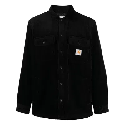 Carhartt Logo-patch Cotton Shirt Jacket In Black