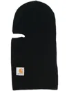 Carhartt Storm Cut-out Detail Ribbed Knit Hat In Black