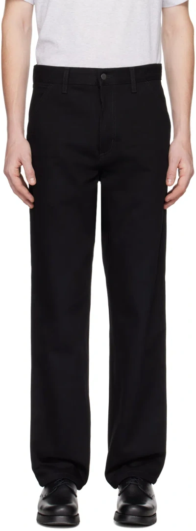 Carhartt Black Single Knee Jeans In 8901 Black