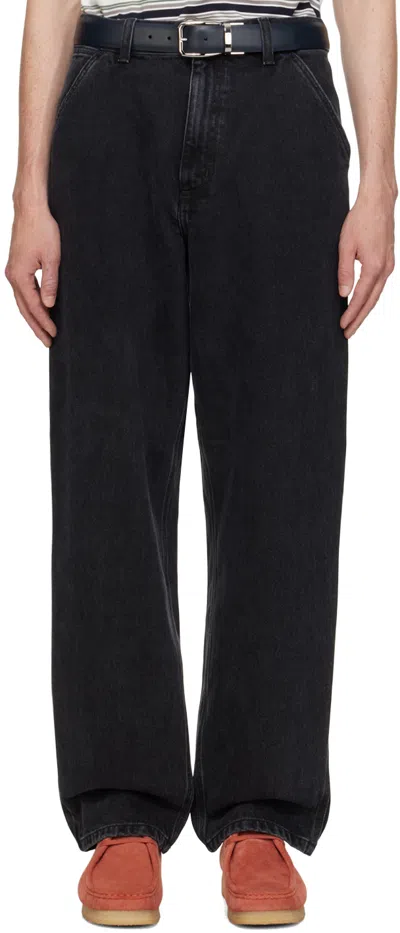 Carhartt Black Single Knee Jeans In 8906 Black