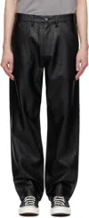 Carhartt Black Single Knee Pu Leather Cargo Pants In 89xx Black
