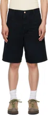 Carhartt Regular Waist Relaxed Fit Single Knee Shorts In 894o Black