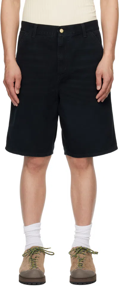 CARHARTT BLACK SINGLE KNEE SHORTS