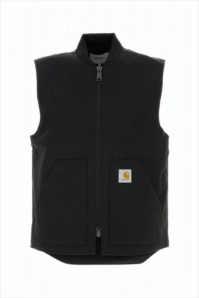 Carhartt Black Sleeveless Vest With Front Zipper