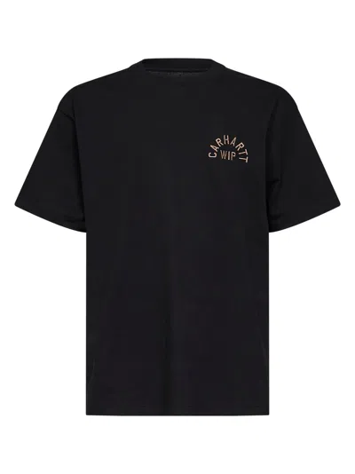 Carhartt Arch Logo Cotton Logo Crewneck T-shirt In Black