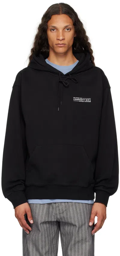 Carhartt Black Stamp Hoodie In 06 0d2 Black / White