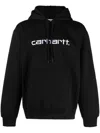 Carhartt Wip Logo Embroidered Drawstring Hoodie In Black