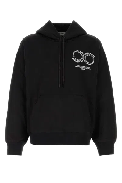 CARHARTT BLACK TEXT PRINT HOODIE