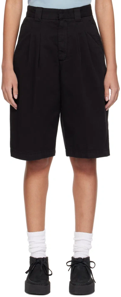 Carhartt Black Tristin Shorts In Black Garment Dyed