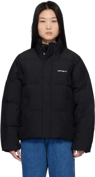 Carhartt Black Yanie Down Jacket In Black / White