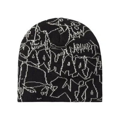 Carhartt Blinkerfluid Jacquard-knit Beanie Hat In Black