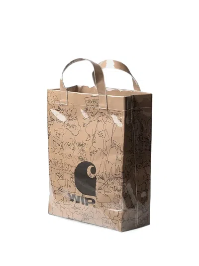 Carhartt Blinkerfluid Graphic-print Tote Bag In Neutral