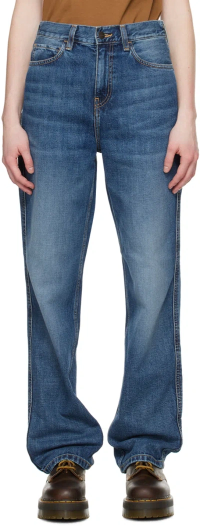 Carhartt Blue Barnwell Jeans In Blue Dark Used Wash