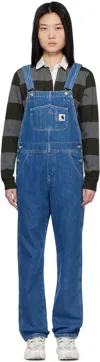 Carhartt Blue Bib Straight Denim Overalls In Blue