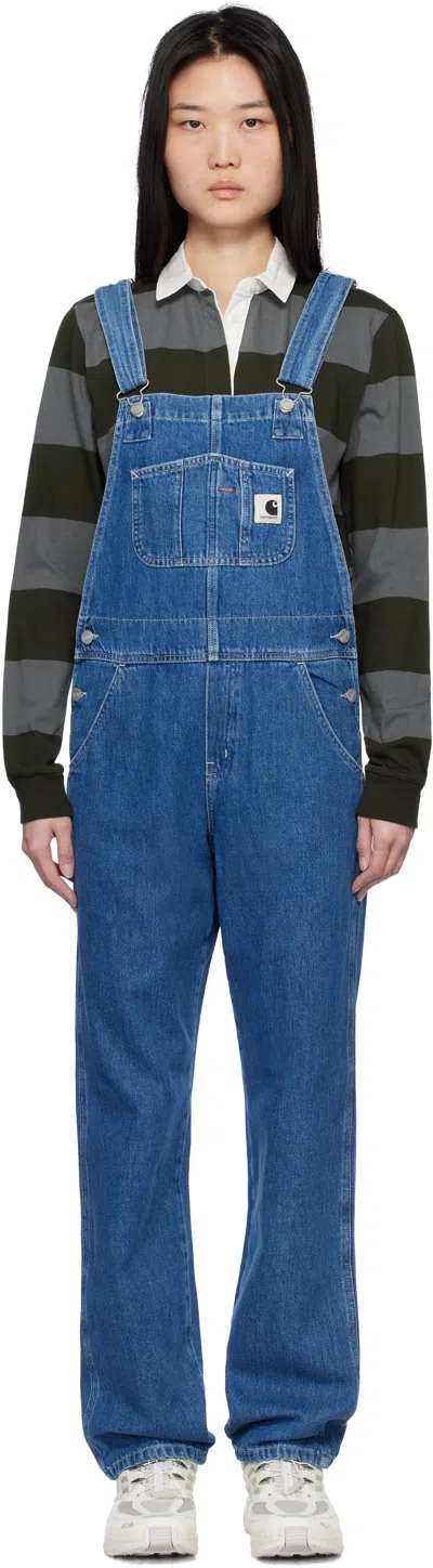 Carhartt Blue Bib Straight Denim Overalls