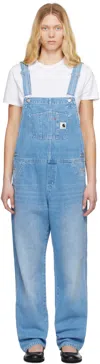 Carhartt Blue Bib Straight Overalls In Blue Light True Wash
