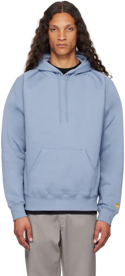 Carhartt Blue Chase Hoodie In Xx 29x Charm Blue /
