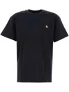Carhartt Short Sleeve Chase T Shirt Dark Navy Gold In Blue