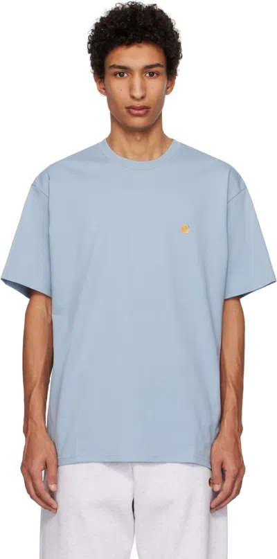 Carhartt Blue Chase T-shirt In 2myxx Frosted Blue /
