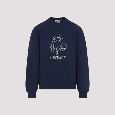 Carhartt Blue Childish Print Sweatshirt