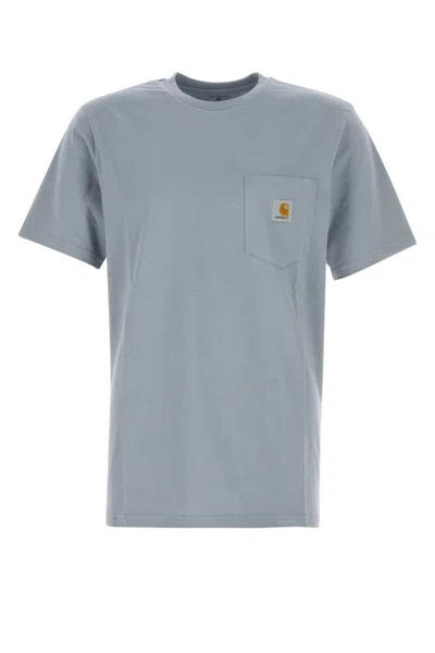 CARHARTT BLUE CREWNECK LOGO T-SHIRT
