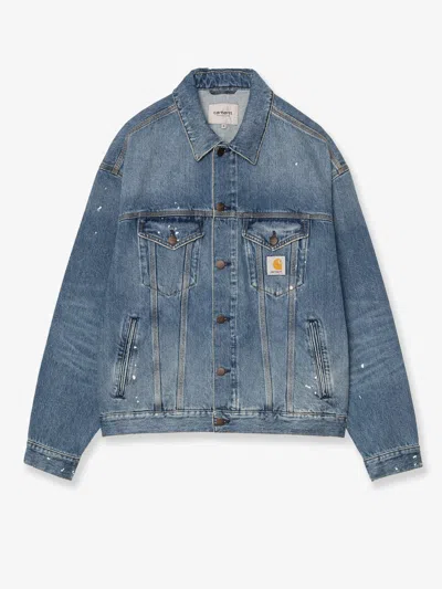 Carhartt Blue Denim Jacket With Distressed Effect