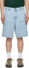 Carhartt Light Blue Double Knee Shorts In 01a3 Blue