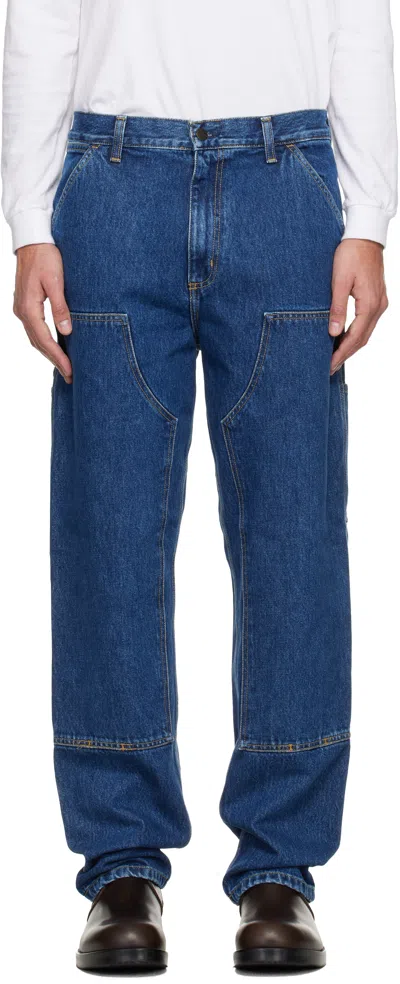 Carhartt Work In Progress Double Knee Work Jeans In Blue