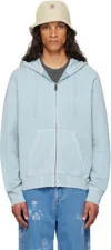 Carhartt Blue Duster Script Hoodie In Gd 0w9 Misty Sky