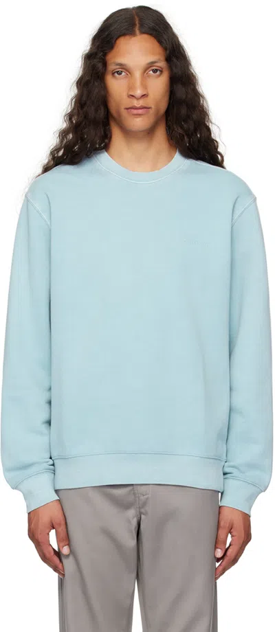 Carhartt Blue Duster Script Sweatshirt In Gd 0w9 Misty Sky