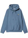 Carhartt Blue Embroidery Logo Hoodie In Blue
