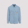 Carhartt Harvey Shirt With Long Sleeves And Pointed Collar In Blue