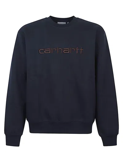 CARHARTT BLUE LOGO CREWNECK SWEATSHIRT