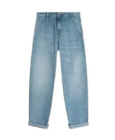 Carhartt Blue Logo Jeans In Gray