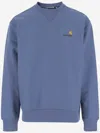 Carhartt Logo-embroidered Cotton-blend Jersey Sweatshirt In Blue