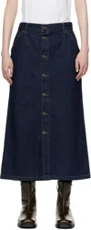 Carhartt Blue Marvin Denim Midi Skirt In Rinsed Blue