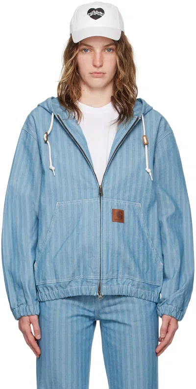 Carhartt Blue Menard Denim Jacket In Blue Rinsed