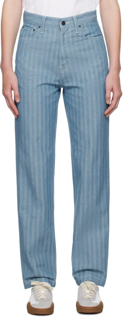 Carhartt Blue Menard Jeans In Blue Rinsed