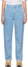 Carhartt Brandon Cotton Denim Jeans In Stone Bleached Blue