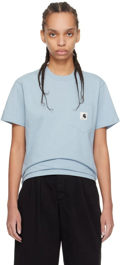 Carhartt Blue Pocket T-shirt In Frosted Blue