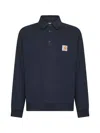 Carhartt Work In Progress French Terry Polo Sweatshirt In Blue
