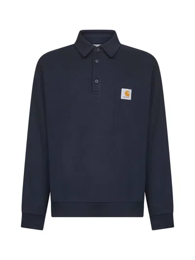 CARHARTT BLUE POLO SWEATSHIRT POLO SHIRT