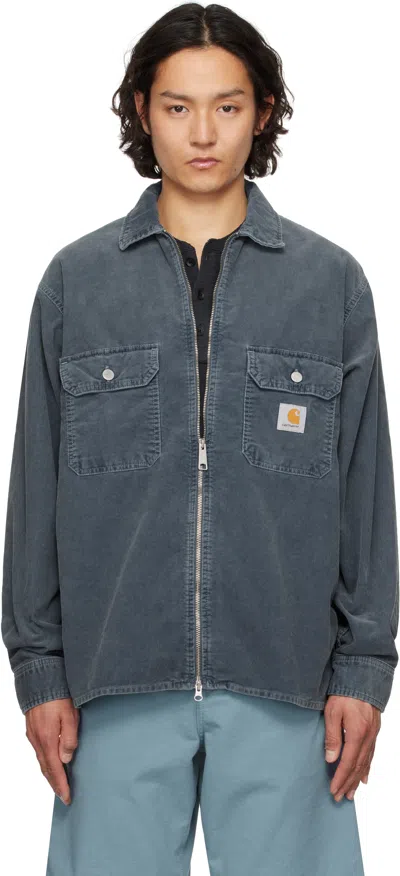 Carhartt Blue Reynold Overshirt In 2ot0f Dusky Blue