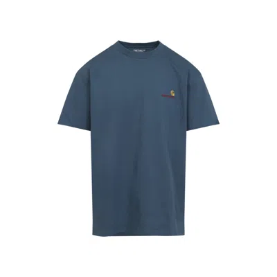 Carhartt Blue Roundneck Embroidered Logo T-shirt