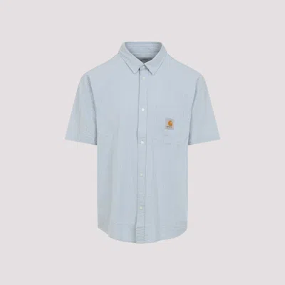 CARHARTT BLUE SHORT SLEEVES LOGO SHIRT