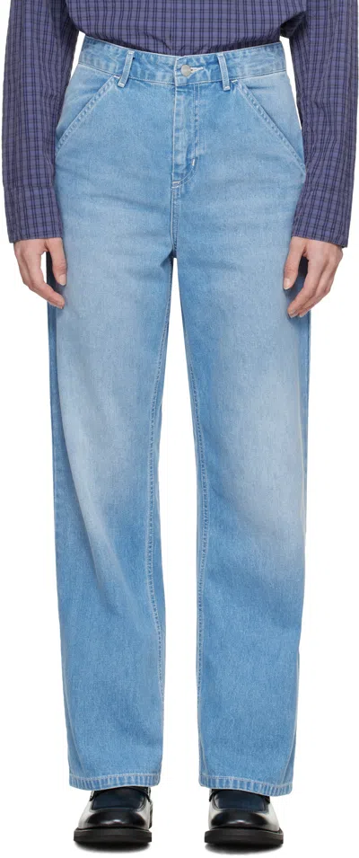 Carhartt Blue Simple Jeans In Blue Light True Wash